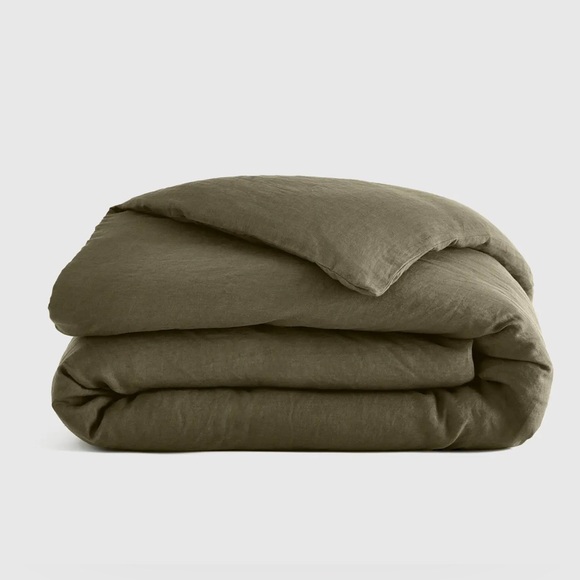 NWT Quince European Linen Twin Duvet Cover in Dusty Olive - Picture 6 of 6